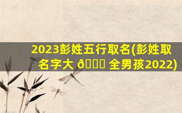 2023彭姓五行取名(彭姓取名字大 🐕 全男孩2022)